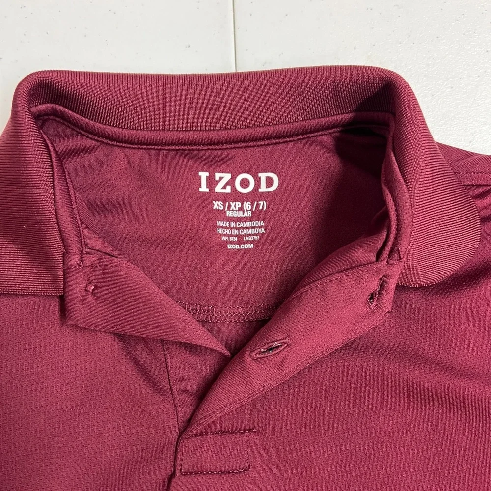 IZOD Kids Polo Shirt - Maroon - Picture 3 of 3